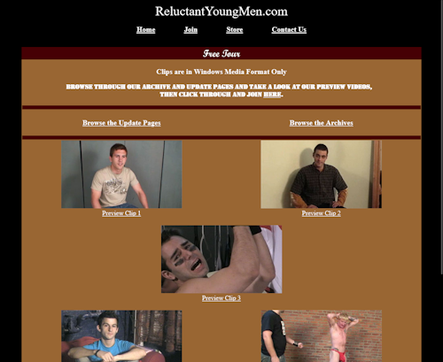 A Review Screenshot of reluctantyoungmen.com