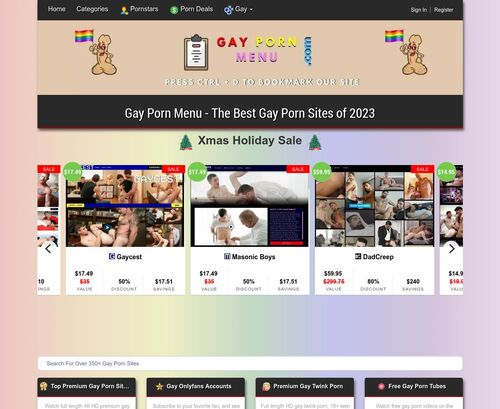 A Review Screenshot of gaypornmenu.com