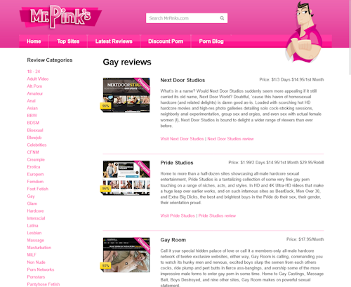 A Review Screenshot of mrpinks.com