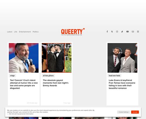 A Review Screenshot of queerty.com