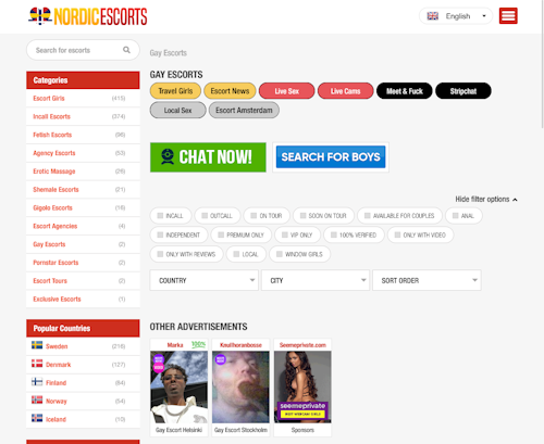 A Review Screenshot of nordicescorts.com