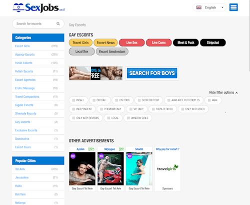 A Review Screenshot of sexjobs.co.il
